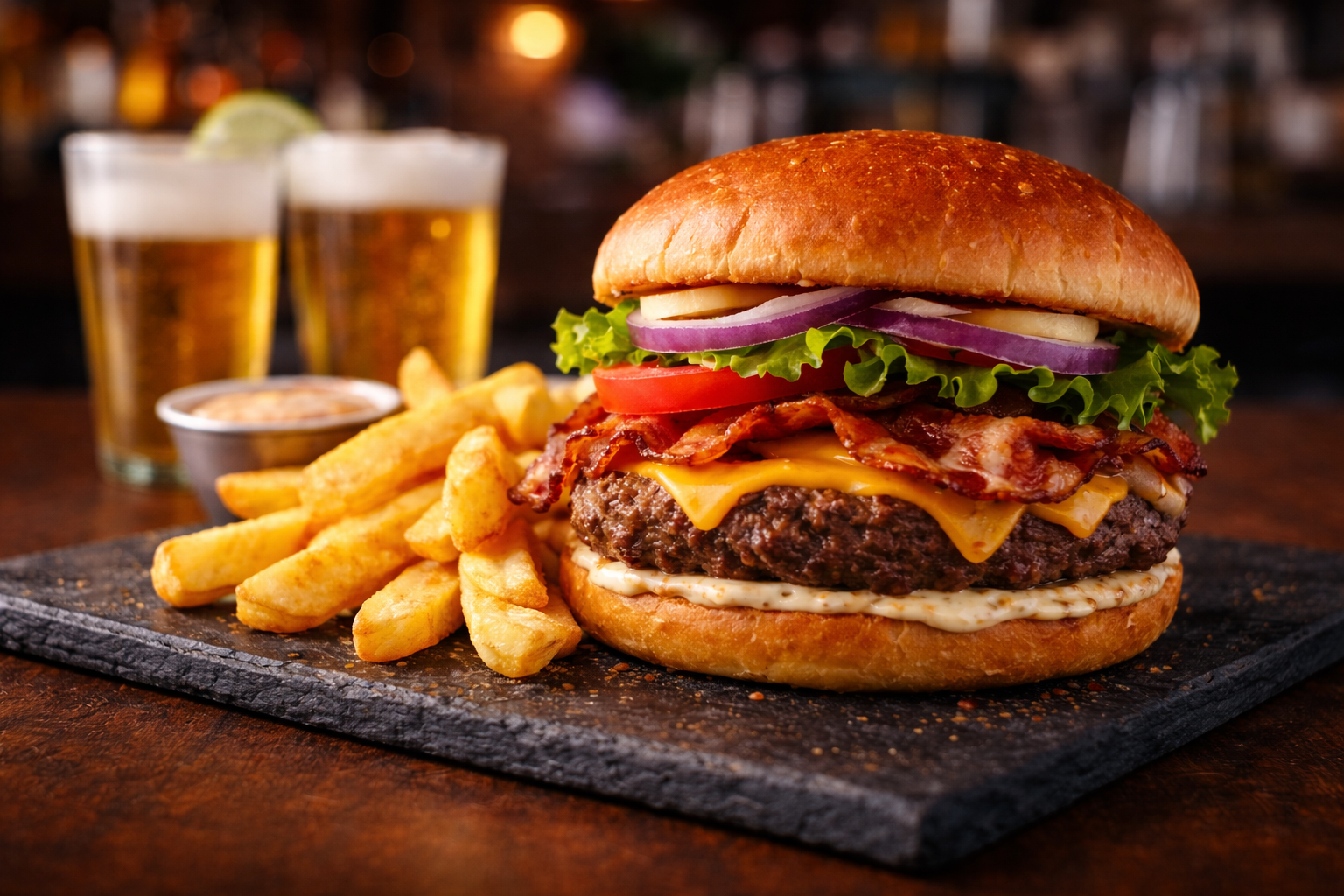 Burger fries & beers at Coronado Grill & Bar